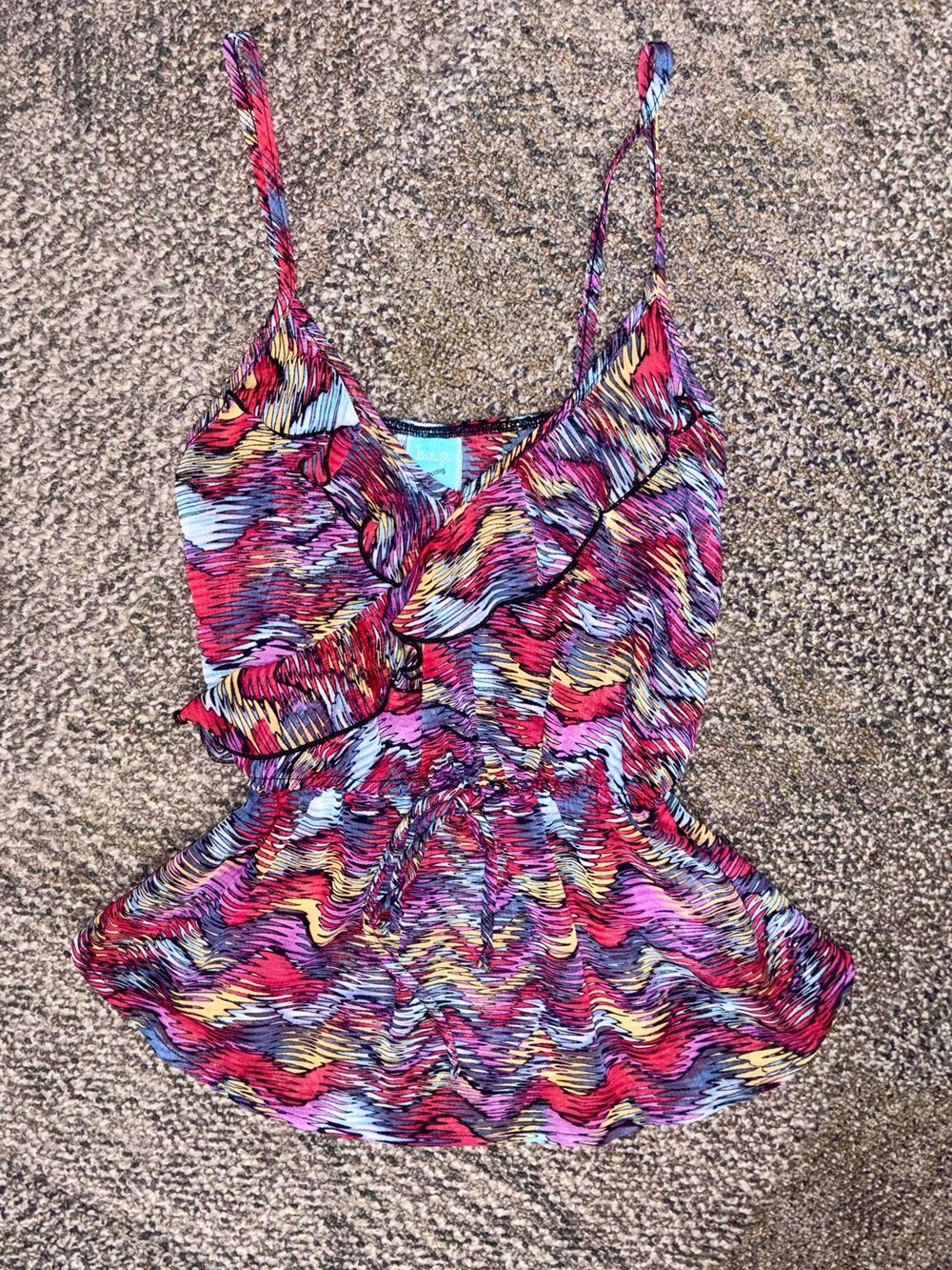 Happening In The Present H.I.P. Women’s Tank Size X Small Sheer Multicolor Y2K
